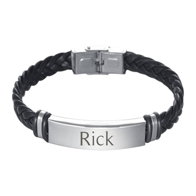 Heren Naam Armband zilver