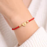 Initiaal Armband met Hartje rood