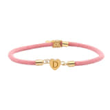 Initiaal Armband met Hartje roze