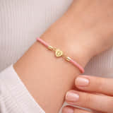 Initiaal Armband met Hartje roze model