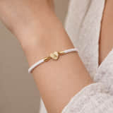 Initiaal Armband met Hartje wit