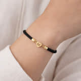 Initiaal Armband met Hartje zwart