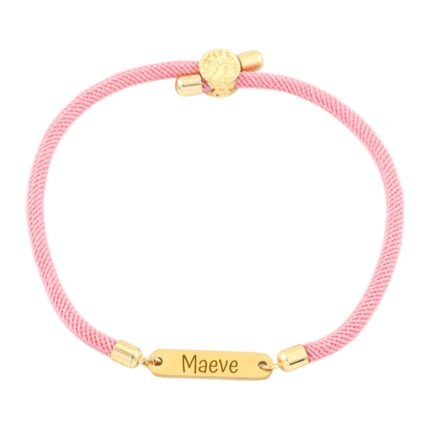 Naam Armband met Bar Roze