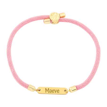 Naam Armband met Bar Roze