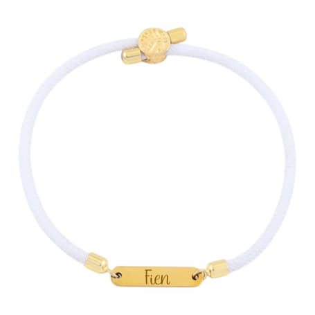 Naam Armband met Bar Wit