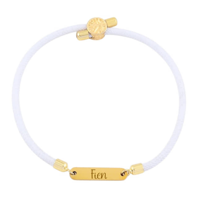 Naam Armband met Bar Wit