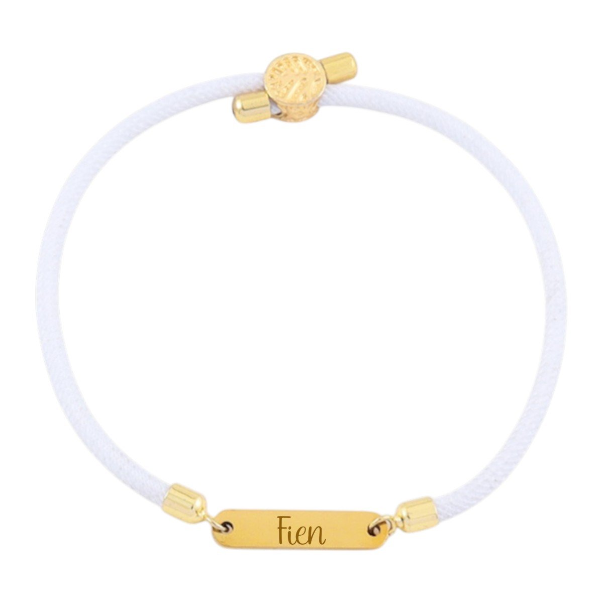 Naam Armband met Bar Wit Naam Armband met Bar Wit