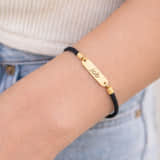 Naam Armband met Bar Zwart Model