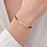 Naam Armband met Bar rood