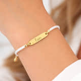 Naam Armband met Bar Wit