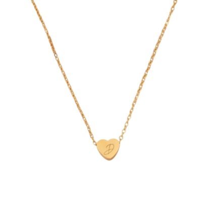 Initiaal Hart Ketting goud