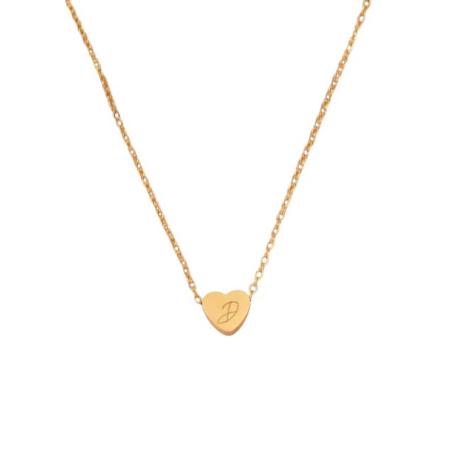 Initiaal Hart Ketting goud
