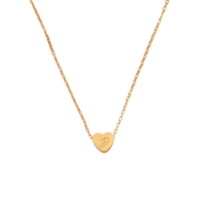 Initiaal Hart Ketting goud