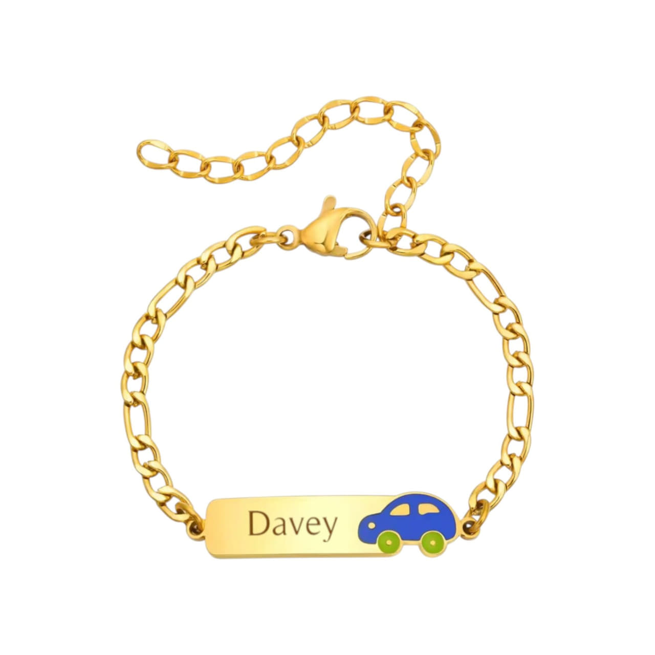Naam Armband met Auto goud