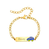 Naam Armband met Auto goud