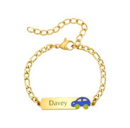 Naam Armband met Auto goud