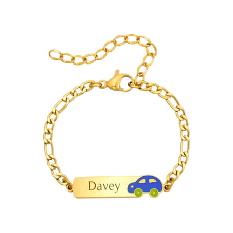 Naam Armband met Auto goud