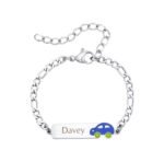 Naam Armband met Auto zilver