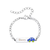 Naam Armband met Auto zilver
