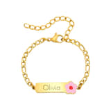 Meisjes Naam Armband met Bloem goud