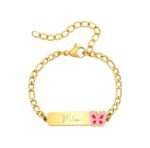 Naam Armband met Vlinder goud