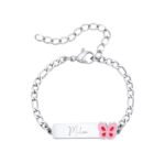 Naam Armband met Vlinder zilver