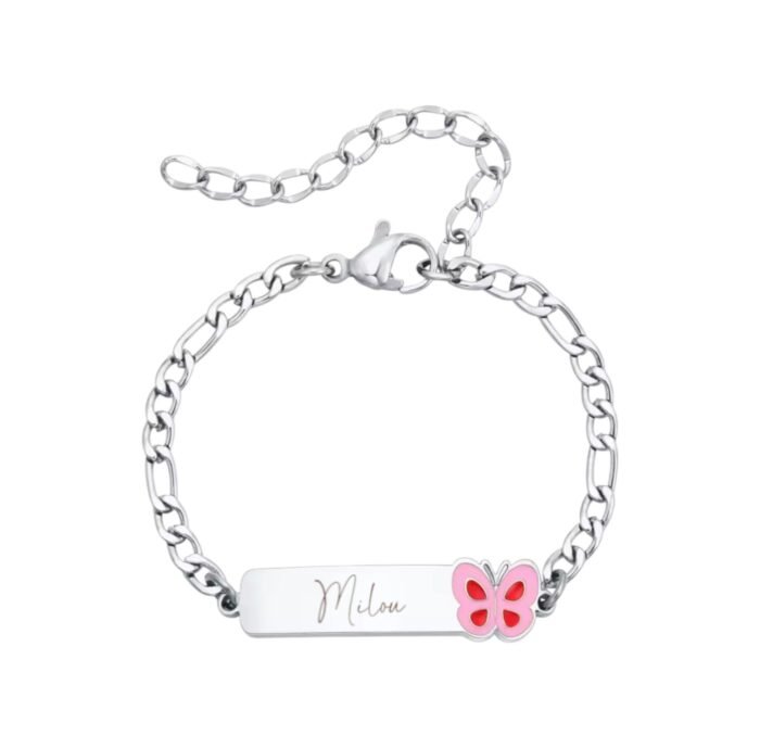 Naam Armband met Vlinder zilver