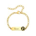 Naam Armband met Voetbal goud