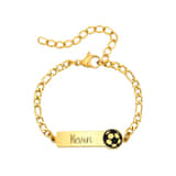 Naam Armband met Voetbal goud