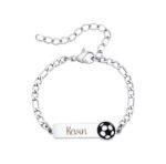Naam Armband met Voetbal zilver