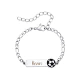 Naam Armband met Voetbal zilver