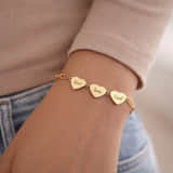 Hart Schakelarmband met 3 Namen