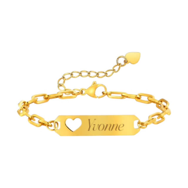 Schakelarmband met Naam en Hartje