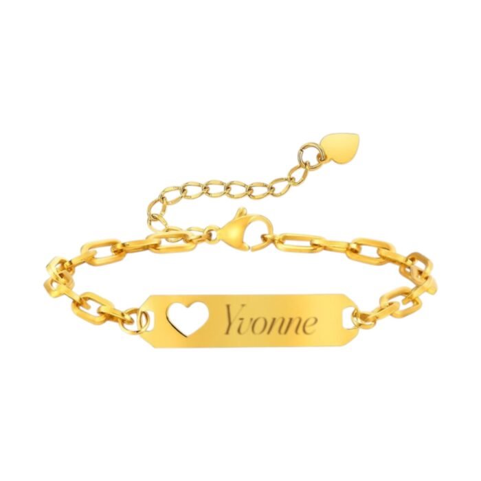 Schakelarmband met Naam en Hartje