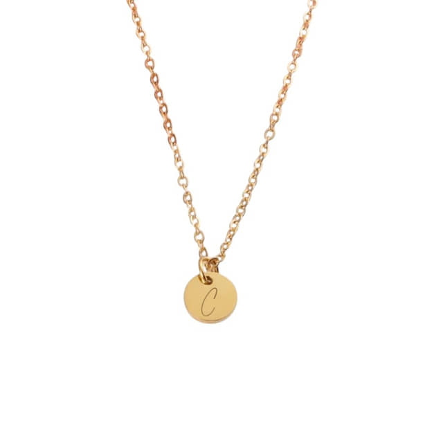 Ketting Muntje met Initiaal goud