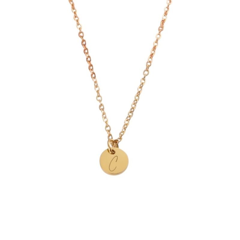 Ketting Muntje met Initiaal goud
