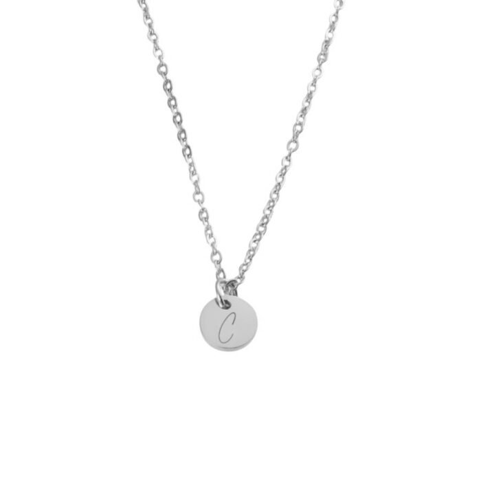 Ketting Muntje met Initiaal zilver