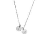 Ketting met 2 Muntjes en Initialen zilver