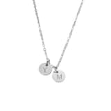 Ketting met 2 Muntjes en Initialen zilver
