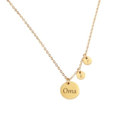 Ketting met Naam en 2 Initialen goud