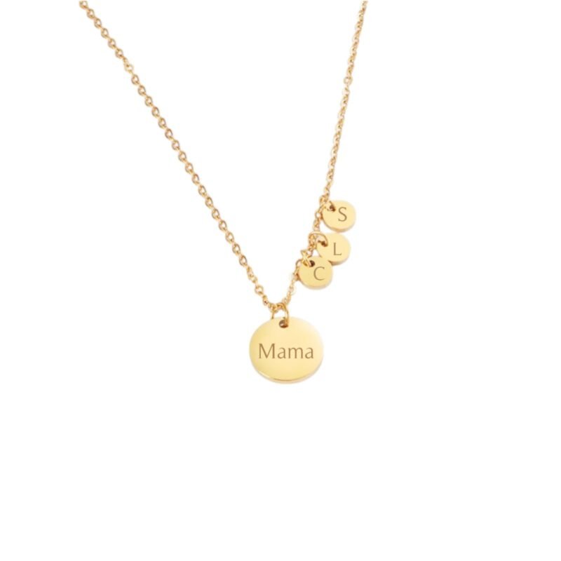 Ketting met Naam en 3 Initialen goud