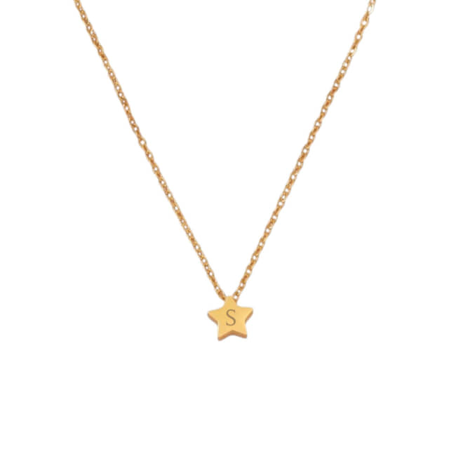 Ketting ster 1 Initiaal goud