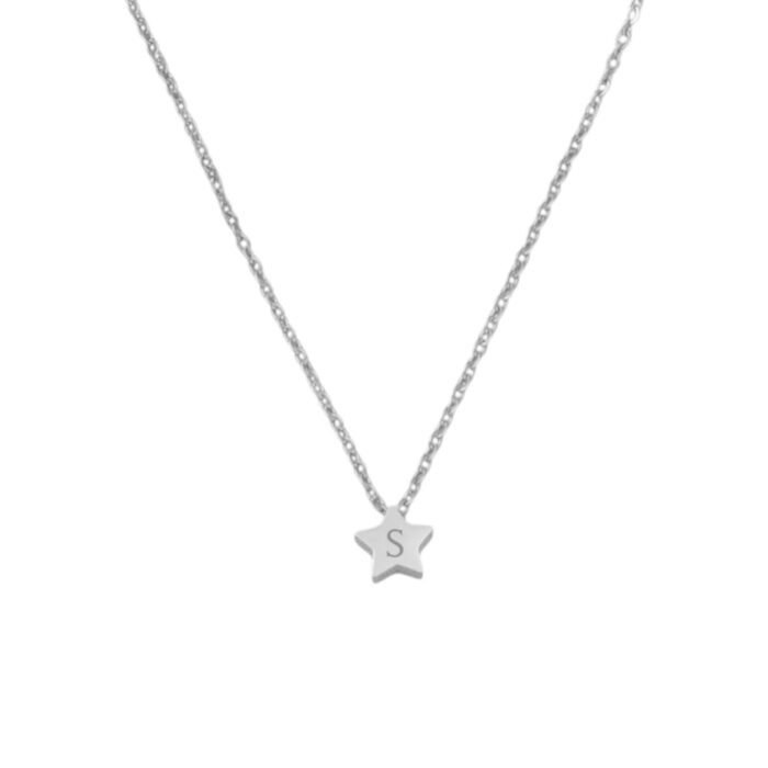 Ketting ster 1 Initiaal zilver