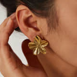 Oorbellen Studs Grote Bloem goud