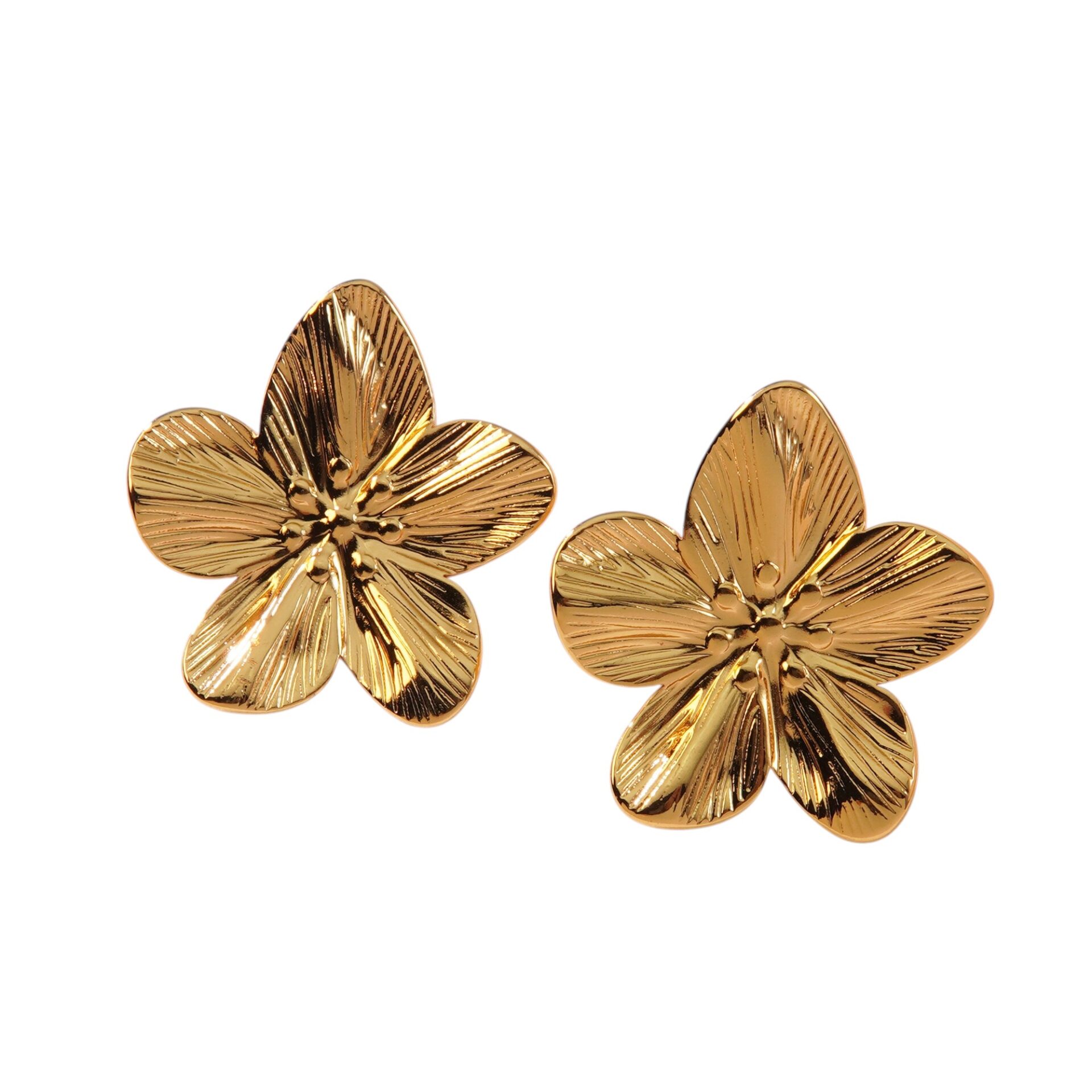 Oorbellen Studs Grote Bloem goud