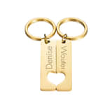 Sleutelhanger Set Naam en Hart goud