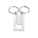Sleutelhanger Set Naam en Hart zilver