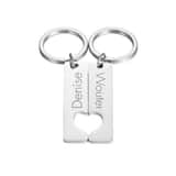 Sleutelhanger Set Naam en Hart zilver