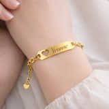 Dames Schakelarmband met Naam en Hartje