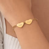 Hart Schakelarmband met 2 Namen